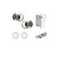 Iver Paddington  Door Knob Round Rose Concealed Fix Pair, Passage Kit, Privacy Kit , Entrance Kit with High Security Lock - Polished Nickel