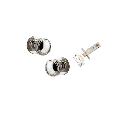 Iver Paddington  Door Knob Round Rose Concealed Fix Pair, Passage Kit, Privacy Kit , Entrance Kit with High Security Lock - Polished Nickel