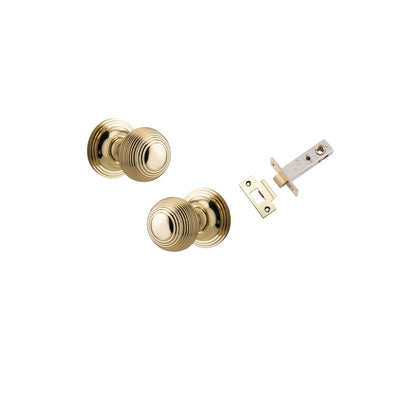Iver Guildford Door Knob Rose Round Concealed Fix Pair, Passage Kit, Privacy Kit , Entrance Kit with High Security Lock - Polished Brass
