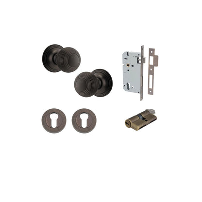 Iver Guildford Door Knob Rose Round Concealed Fix Pair, Passage Kit, Privacy Kit , Entrance Kit with High Security Lock - Signature Brass