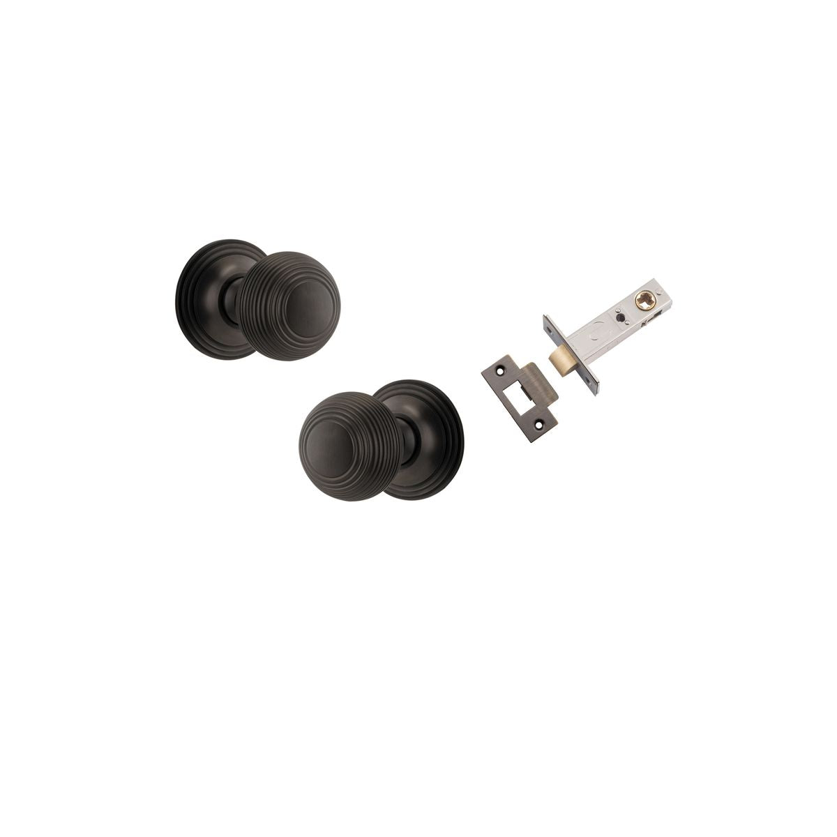 Iver Guildford Door Knob Rose Round Concealed Fix Pair, Passage Kit, Privacy Kit , Entrance Kit with High Security Lock - Signature Brass