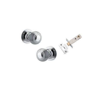 Iver Guildford Door Knob Rose Round Concealed Fix Pair, Passage Kit, Privacy Kit , Entrance Kit with High Security Lock - Polished Chrome