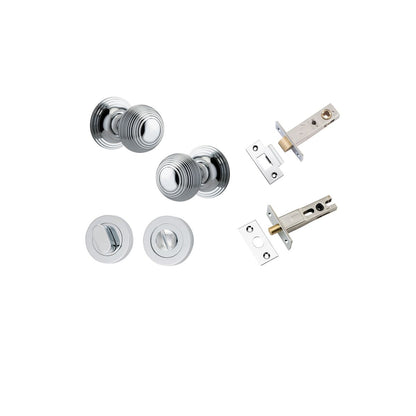 Iver Guildford Door Knob Rose Round Concealed Fix Pair, Passage Kit, Privacy Kit , Entrance Kit with High Security Lock - Polished Chrome