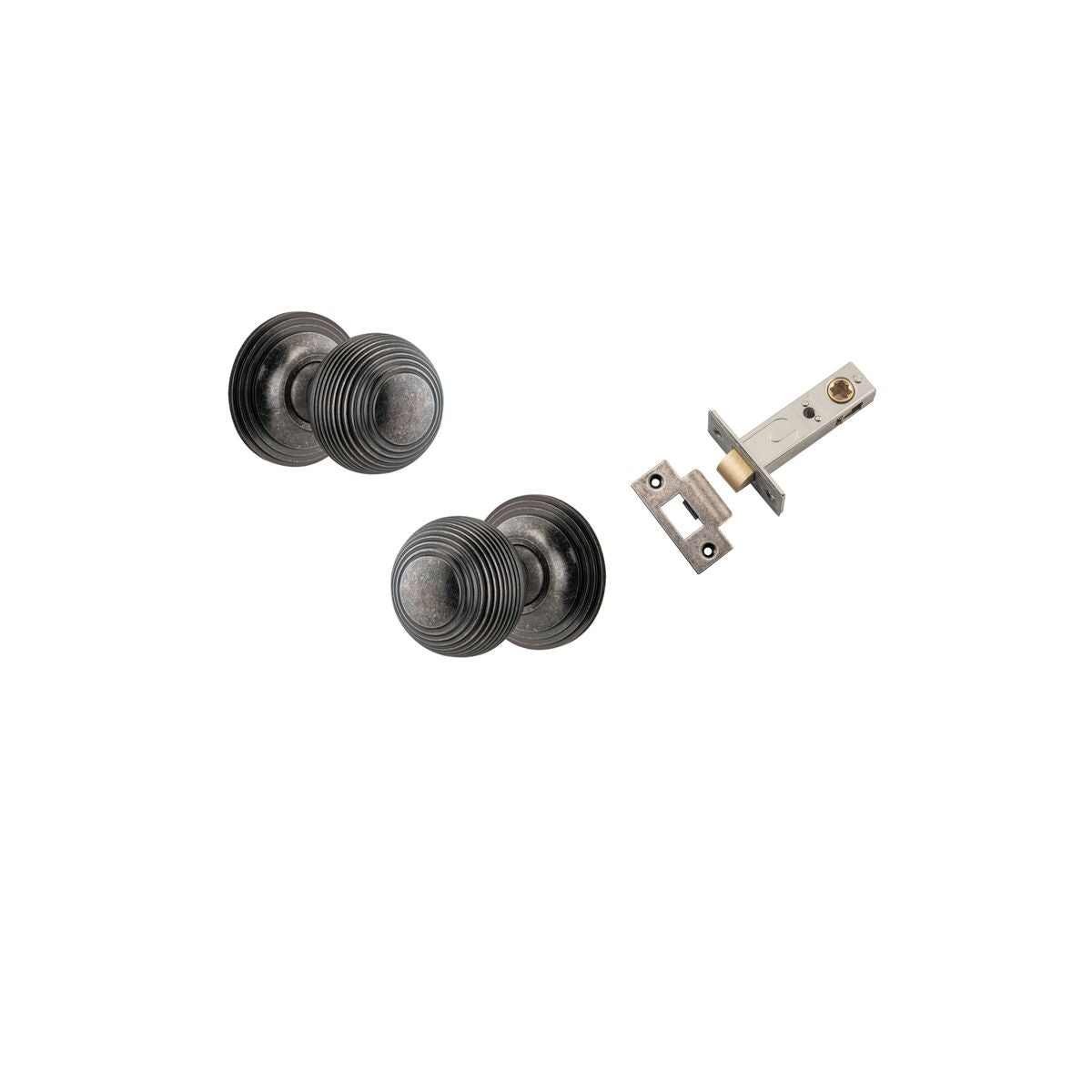 Iver Guildford Door Knob Rose Round Concealed Fix Pair, Passage Kit, Privacy Kit , Entrance Kit with High Security Lock - Distressed Nickel