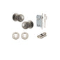 Iver Guildford Door Knob Rose Round Concealed Fix Pair, Passage Kit, Privacy Kit , Entrance Kit with High Security Lock - Satin Nickel