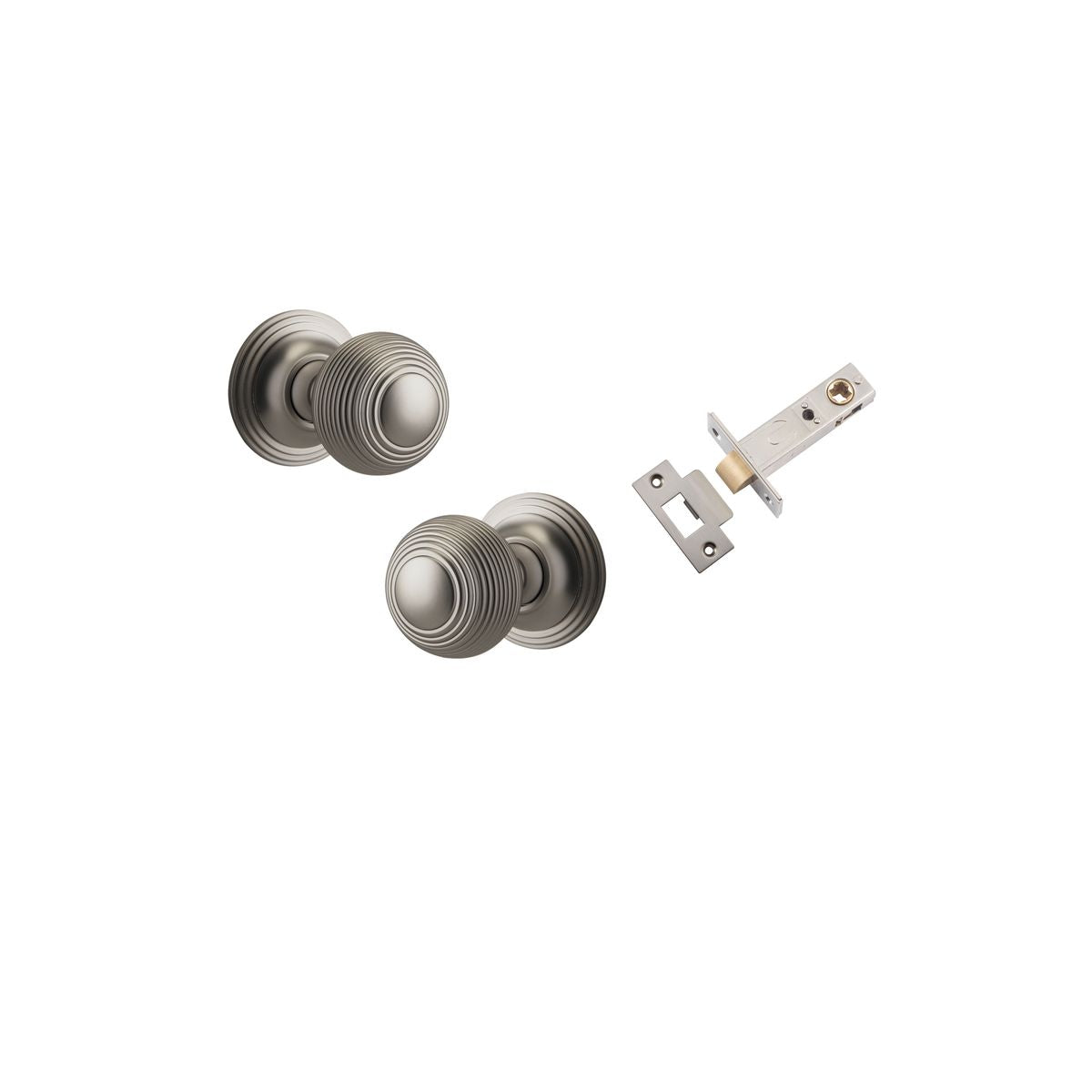 Iver Guildford Door Knob Rose Round Concealed Fix Pair, Passage Kit, Privacy Kit , Entrance Kit with High Security Lock - Satin Nickel