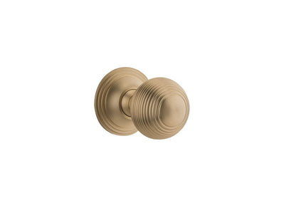Iver Guildford Door Knob Rose Round Concealed Fix Pair, Passage Kit, Privacy Kit , Entrance Kit with High Security Lock - Brushed Brass