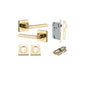 Iver Baltimore Door Knob Rose Square Concealed Fix Pair, Passage Kit, Privacy Kit , Entrance Kit with High Security Lock - Polished Brass