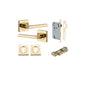 Iver Baltimore Door Knob Rose Square Concealed Fix Pair, Passage Kit, Privacy Kit , Entrance Kit with High Security Lock - Polished Brass