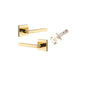 Iver Baltimore Door Knob Rose Square Concealed Fix Pair, Passage Kit, Privacy Kit , Entrance Kit with High Security Lock - Polished Brass