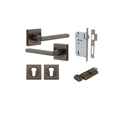 Iver Baltimore Door Knob Rose Square Concealed Fix Pair, Passage Kit, Privacy Kit , Entrance Kit with High Security Lock - Signature Brass