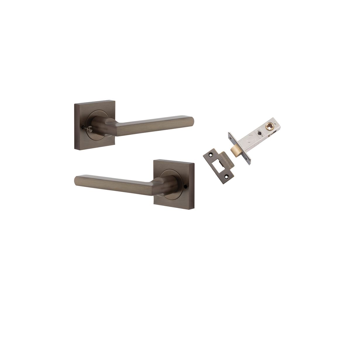 Iver Baltimore Door Knob Rose Square Concealed Fix Pair, Passage Kit, Privacy Kit , Entrance Kit with High Security Lock - Signature Brass