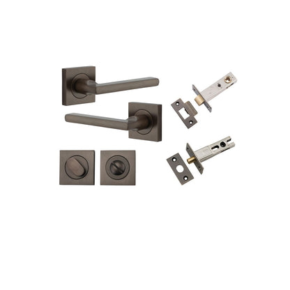 Iver Baltimore Door Knob Rose Square Concealed Fix Pair, Passage Kit, Privacy Kit , Entrance Kit with High Security Lock - Signature Brass