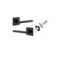 Iver Baltimore Door Lever Rose Square Concealed Fix Pair, Passage Kit, Privacy Kit , Entrance Kit with High Security Lock - Matt Black