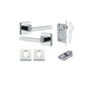 Iver Baltimore Door Knob Rose Square Concealed Fix Pair, Passage Kit, Privacy Kit , Entrance Kit with High Security Lock - Polished Chrome