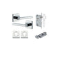 Iver Baltimore Door Knob Rose Square Concealed Fix Pair, Passage Kit, Privacy Kit , Entrance Kit with High Security Lock - Polished Chrome