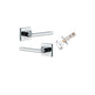 Iver Baltimore Door Knob Rose Square Concealed Fix Pair, Passage Kit, Privacy Kit , Entrance Kit with High Security Lock - Polished Chrome