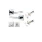 Iver Baltimore Door Knob Rose Square Concealed Fix Pair, Passage Kit, Privacy Kit , Entrance Kit with High Security Lock - Polished Chrome