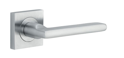 Iver Baltimore Door Lever Rose Square Concealed Fix Pair, Passage Kit, Privacy Kit , Entrance Kit with High Security Lock - Brushed Chrome