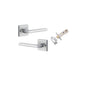 Iver Baltimore Door Lever Rose Square Concealed Fix Pair, Passage Kit, Privacy Kit , Entrance Kit with High Security Lock - Brushed Chrome
