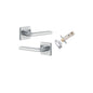 Iver Baltimore Door Lever Rose Square Concealed Fix Pair, Passage Kit, Privacy Kit , Entrance Kit with High Security Lock - Brushed Chrome