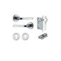 Iver Annecy Door Lever Rose Round Concealed Fix Pair, Passage Kit, Privacy Kit , Entrance Kit with High Security Lock - Brushed Chrome