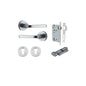 Iver Annecy Door Lever Rose Round Concealed Fix Pair, Passage Kit, Privacy Kit , Entrance Kit with High Security Lock - Brushed Chrome