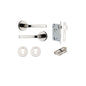 Iver Annecy Door Lever Rose Round Concealed Fix Pair, Passage Kit, Privacy Kit , Entrance Kit with High Security Lock -Polished Nickel
