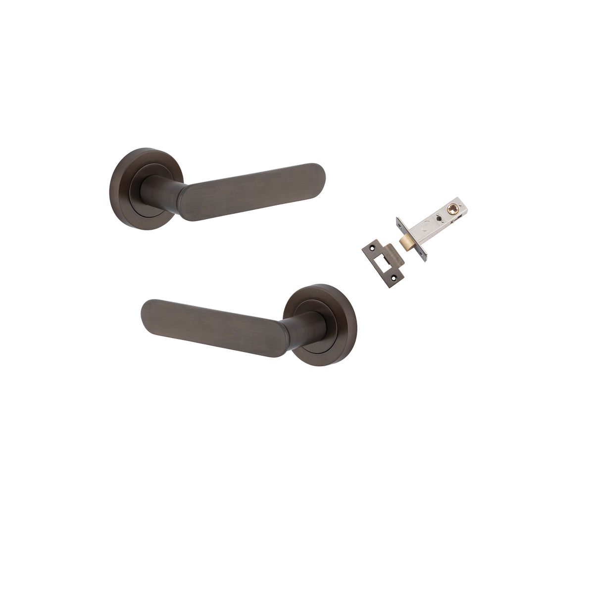 Iver Bronte Door Lever Rose Round Concealed Fix Pair, Passage Kit, Privacy Kit , Entrance Kit with High Security Lock - Signature Brass