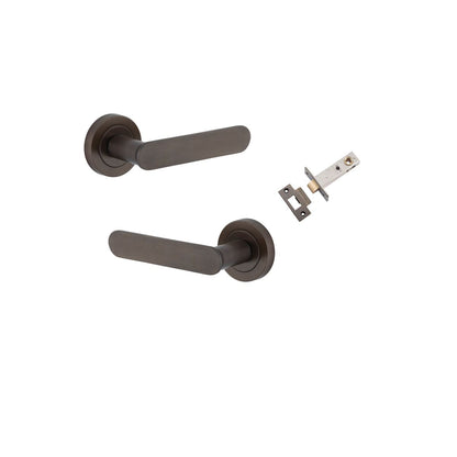 Iver Bronte Door Lever Rose Round Concealed Fix Pair, Passage Kit, Privacy Kit , Entrance Kit with High Security Lock - Signature Brass