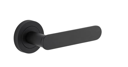 Iver Bronte Door Lever Rose Round Concealed Fix Pair, Passage Kit, Privacy Kit , Entrance Kit with High Security Lock -Matt Black
