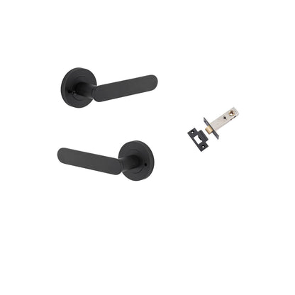 Iver Bronte Door Lever Rose Round Concealed Fix Pair, Passage Kit, Privacy Kit , Entrance Kit with High Security Lock -Matt Black