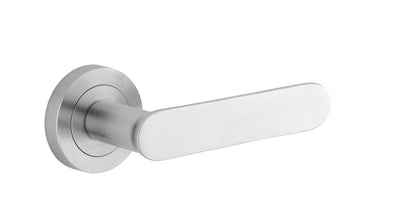 Iver Bronte Door Lever Rose Round Concealed Fix Pair, Passage Kit, Privacy Kit , Entrance Kit with High Security Lock - Brushed Chrome