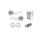 Iver Bronte Door Lever Rose Round Concealed Fix Pair, Passage Kit, Privacy Kit , Entrance Kit with High Security Lock - Brushed Chrome