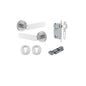 Iver Bronte Door Lever Rose Round Concealed Fix Pair, Passage Kit, Privacy Kit , Entrance Kit with High Security Lock - Brushed Chrome