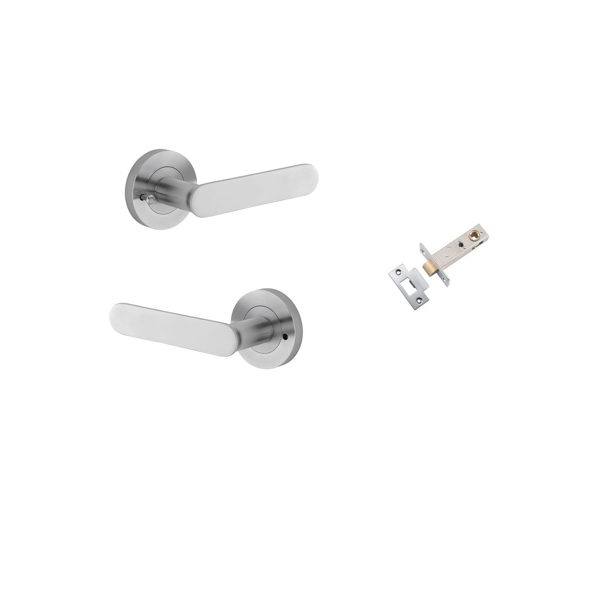 Iver Bronte Door Lever Rose Round Concealed Fix Pair, Passage Kit, Privacy Kit , Entrance Kit with High Security Lock - Brushed Chrome