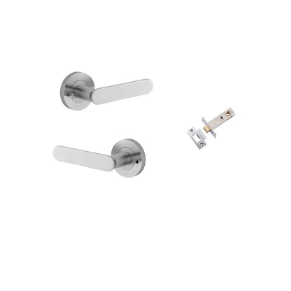 Iver Bronte Door Lever Rose Round Concealed Fix Pair, Passage Kit, Privacy Kit , Entrance Kit with High Security Lock - Brushed Chrome