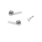 Iver Bronte Door Lever Rose Round Concealed Fix Pair, Passage Kit, Privacy Kit , Entrance Kit with High Security Lock - Brushed Chrome