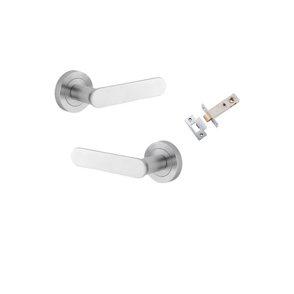 Iver Bronte Door Lever Rose Round Concealed Fix Pair, Passage Kit, Privacy Kit , Entrance Kit with High Security Lock - Brushed Chrome