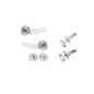 Iver Bronte Door Lever Rose Round Concealed Fix Pair, Passage Kit, Privacy Kit , Entrance Kit with High Security Lock - Brushed Chrome