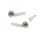 Iver Bronte Door Lever Rose Round Concealed Fix Pair, Passage Kit, Privacy Kit , Entrance Kit with High Security Lock - Satin Nickel