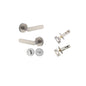 Iver Bronte Door Lever Rose Round Concealed Fix Pair, Passage Kit, Privacy Kit , Entrance Kit with High Security Lock - Satin Nickel