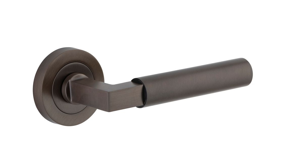 Iver Berlin Door Lever Rose Round Concealed Fix Pair, Passage Kit, Privacy Kit , Entrance Kit with High Security Lock - Signature Brass