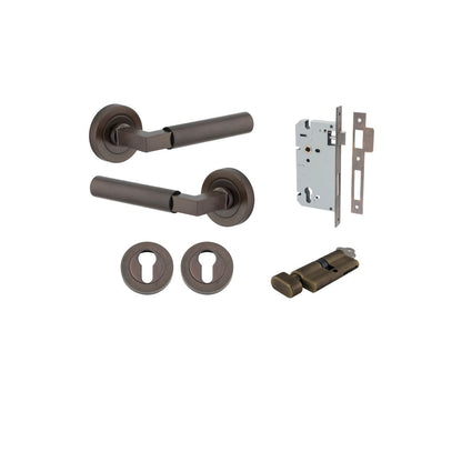 Iver Berlin Door Lever Rose Round Concealed Fix Pair, Passage Kit, Privacy Kit , Entrance Kit with High Security Lock - Signature Brass