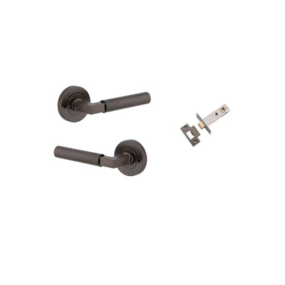 Iver Berlin Door Lever Rose Round Concealed Fix Pair, Passage Kit, Privacy Kit , Entrance Kit with High Security Lock - Signature Brass