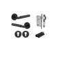 Iver Berlin Door Lever Rose Round Concealed Fix Pair, Passage Kit, Privacy Kit , Entrance Kit with High Security Lock - Matt Black