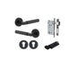 Iver Berlin Door Lever Rose Round Concealed Fix Pair, Passage Kit, Privacy Kit , Entrance Kit with High Security Lock - Matt Black