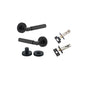 Iver Berlin Door Lever Rose Round Concealed Fix Pair, Passage Kit, Privacy Kit , Entrance Kit with High Security Lock - Matt Black