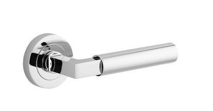 Iver Berlin Door Lever Rose Round Concealed Fix Pair, Passage Kit, Privacy Kit , Entrance Kit with High Security Lock - Polished Chrome