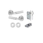 Iver Berlin Door Lever Rose Round Concealed Fix Pair, Passage Kit, Privacy Kit , Entrance Kit with High Security Lock - Brushed Chrome